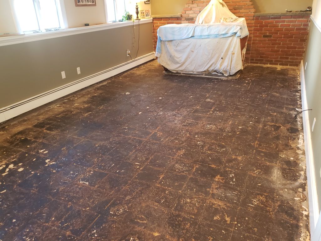 Asbestos mastic floor